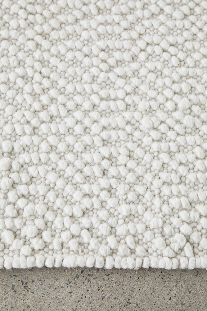 Boucle Elegant Luxurious In White Rug