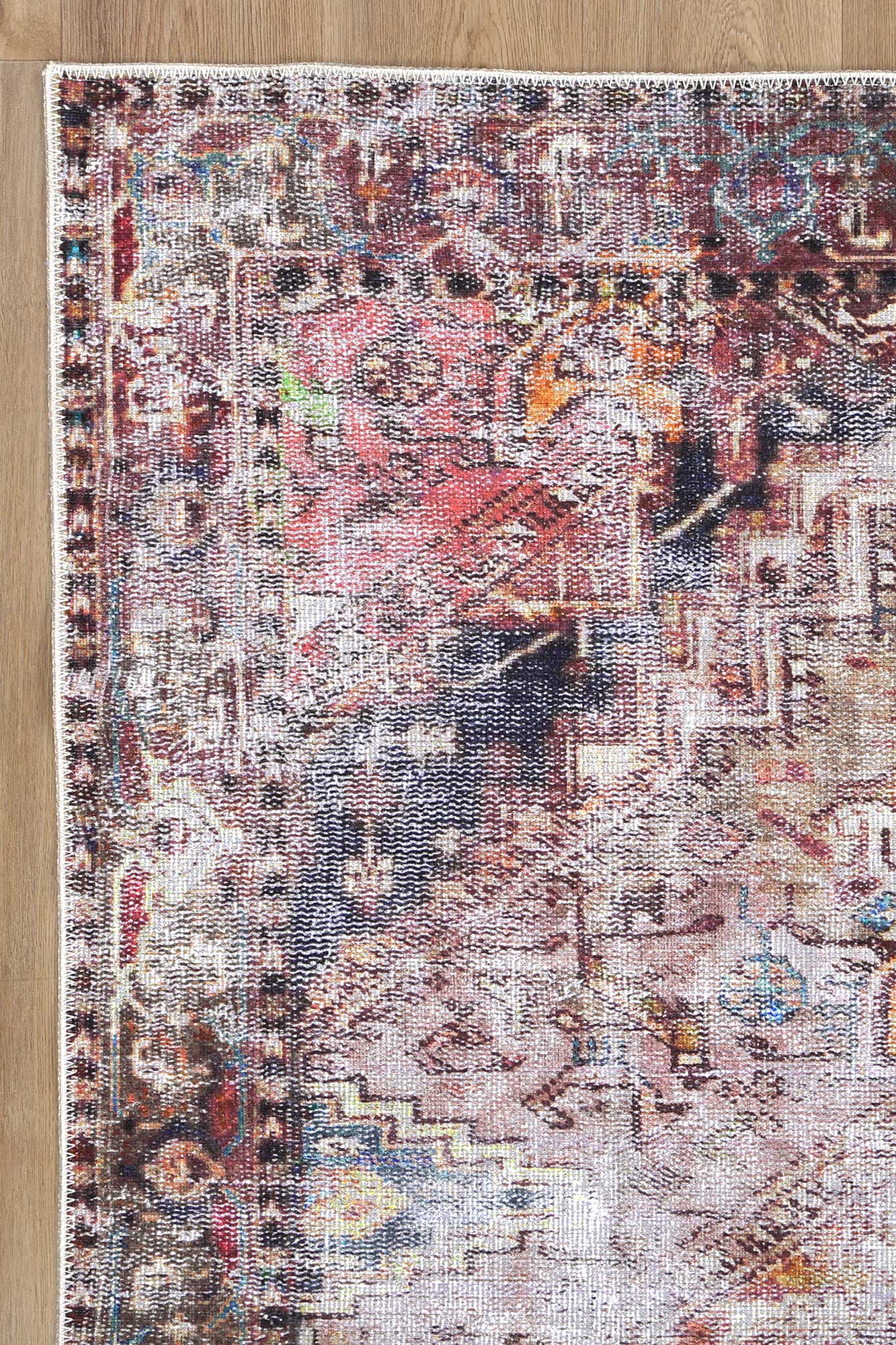 Distressed Vintage Derya Multicolour Rug