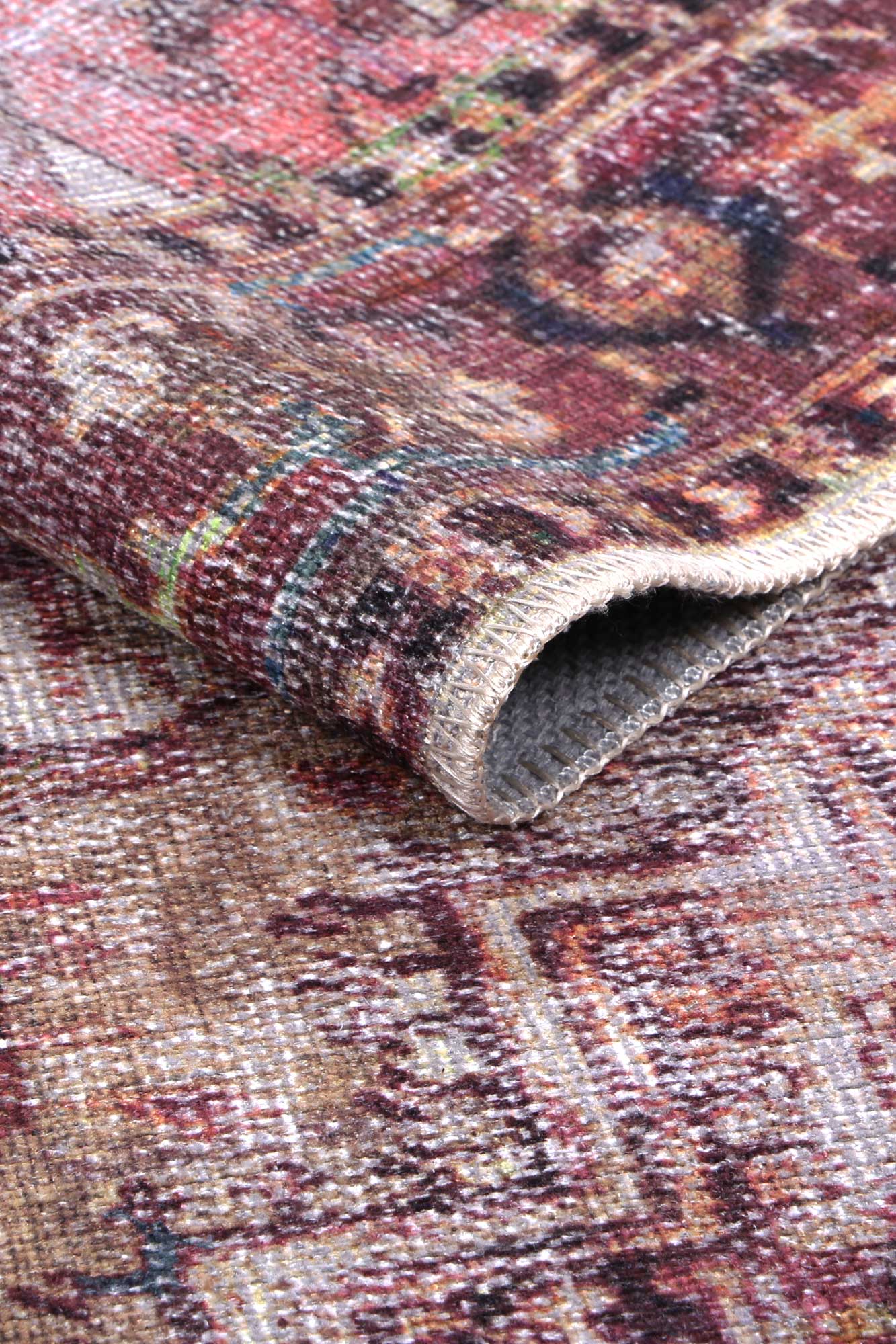 Distressed Vintage Derya Multicolour Rug