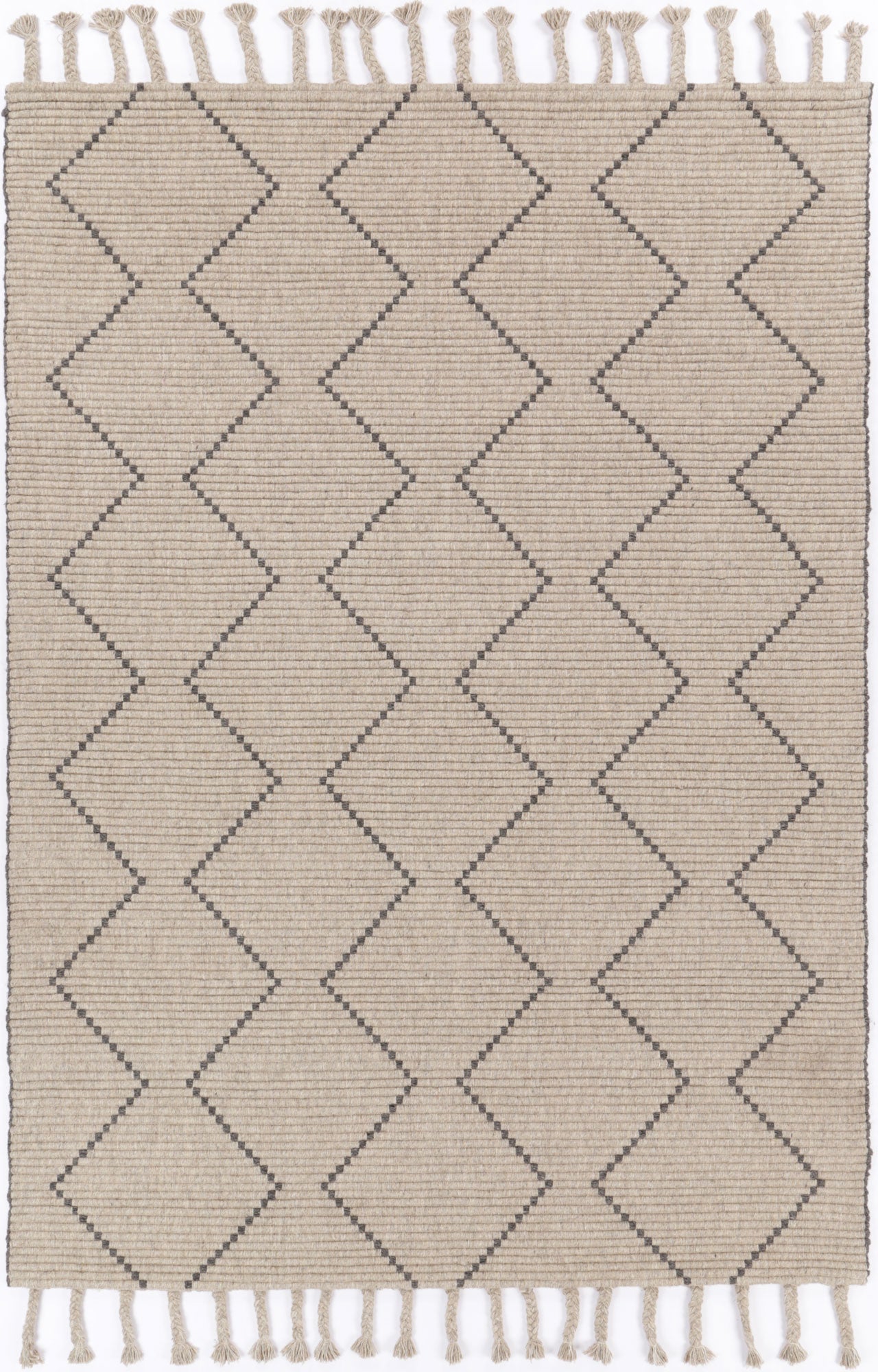 Goa Zig-Zag Wool Blend In Brown Rug