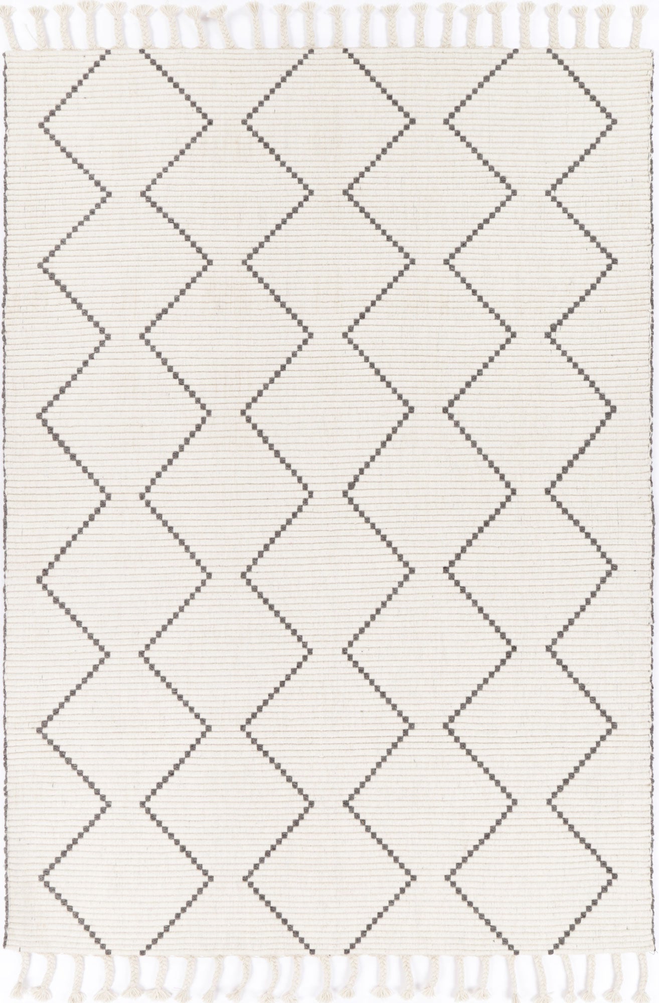 Goa Zig-Zag Wool Blend In Cream Rug