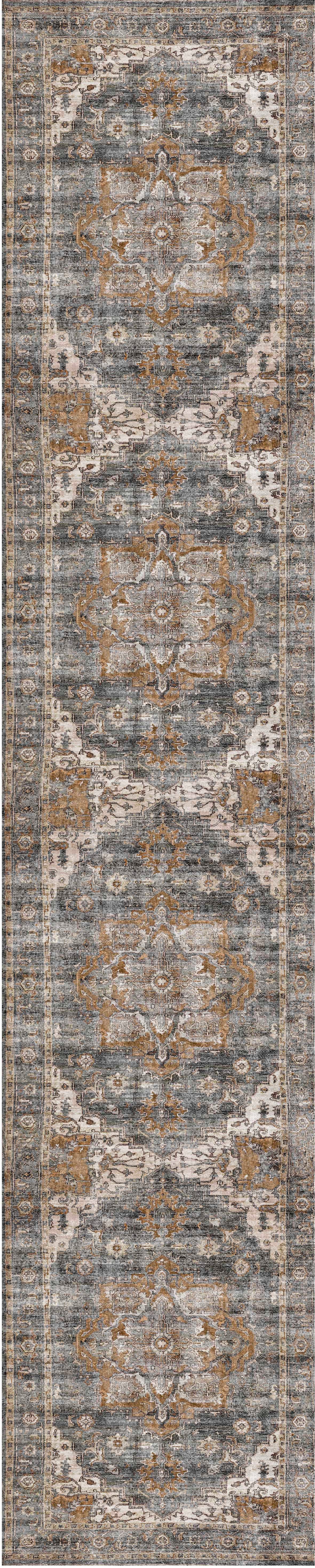 Distressed Vintage Cezanne Rug in Rabbit Grey