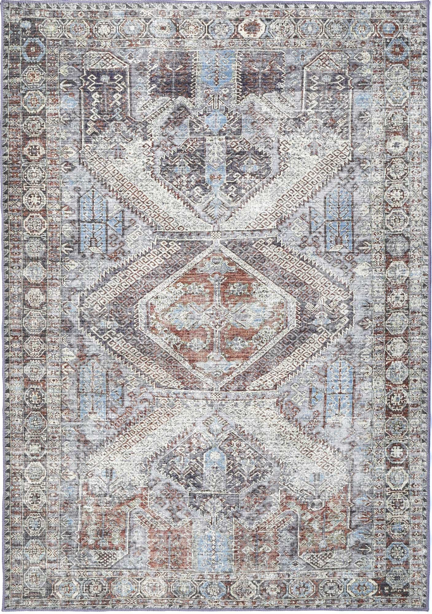Luxury Le Grand Louvre blue washable rug for home décor