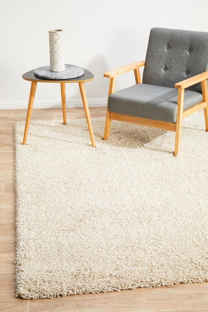 Cream-colored LGN rug with plush texture