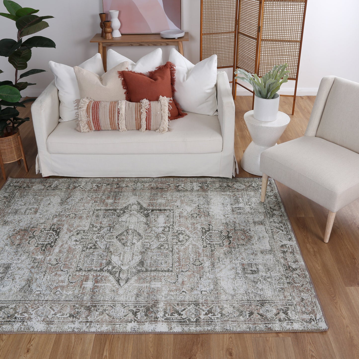 Euphrates Nuzi In Grey & White Rug