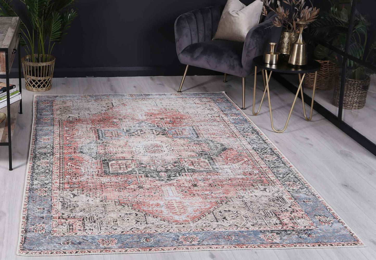 Distressed Vintage Cezanne In Multicolour Rug