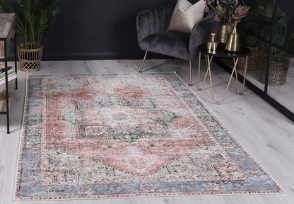 Distressed Vintage Cezanne In Multicolour Rug