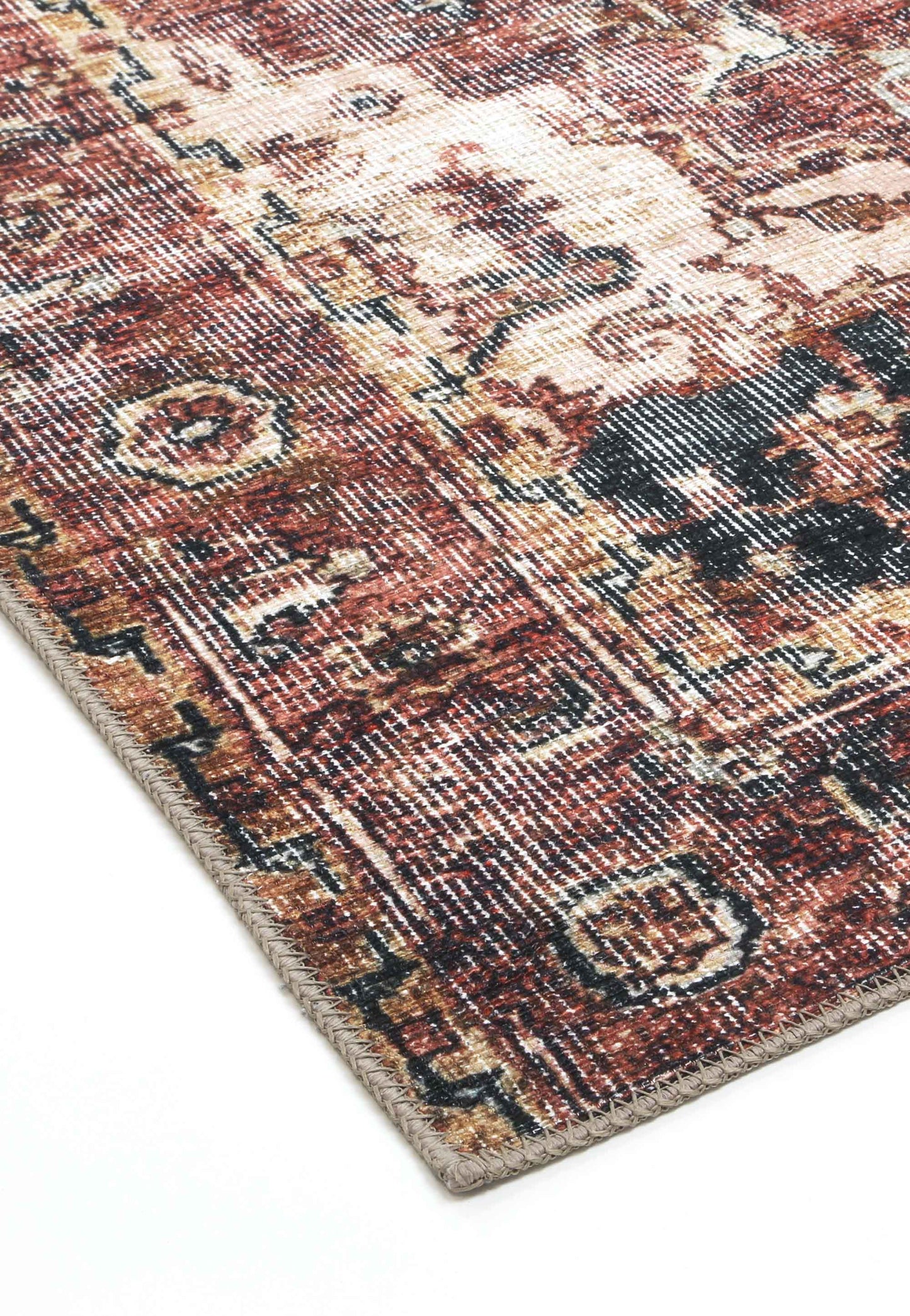 Distressed Vintage Cezanne In Multicolour Rug