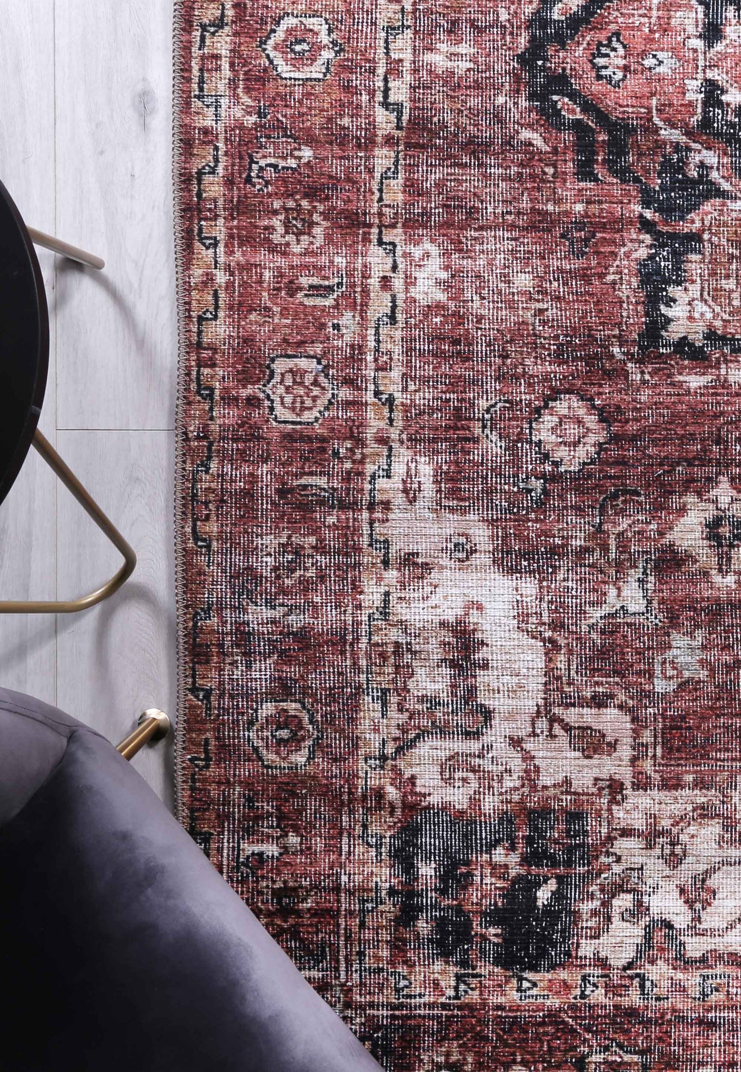 Distressed Vintage Cezanne In Multicolour Rug