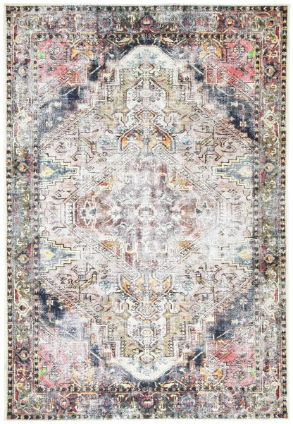 Distressed Vintage Derya Multicolour Rug