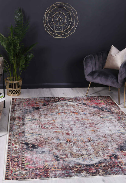 Distressed Vintage Derya Multicolour Rug