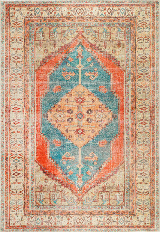 Distressed Louvre Rustic In Multicolour Rug