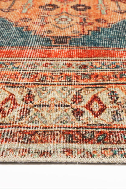 Distressed Louvre Rustic In Multicolour Rug