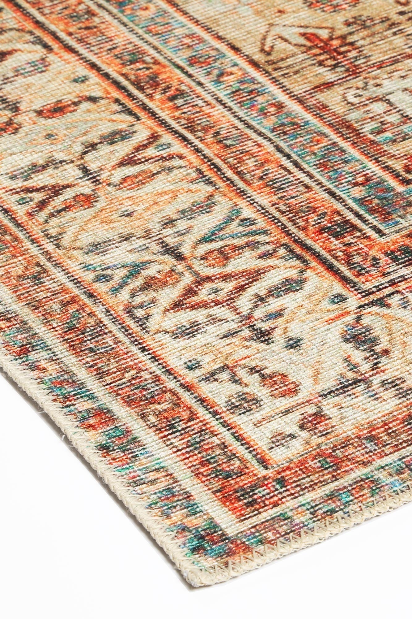 Distressed Louvre Rustic In Multicolour Rug