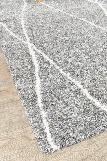 Alpha Shaggy Bedrock In Grey Rug