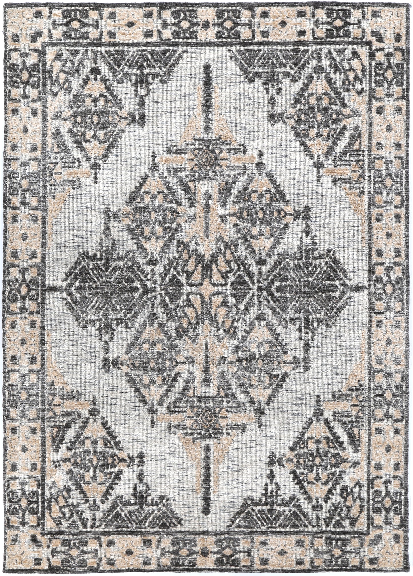 Ambarsar Beas Blend In Silver & Beige Rug