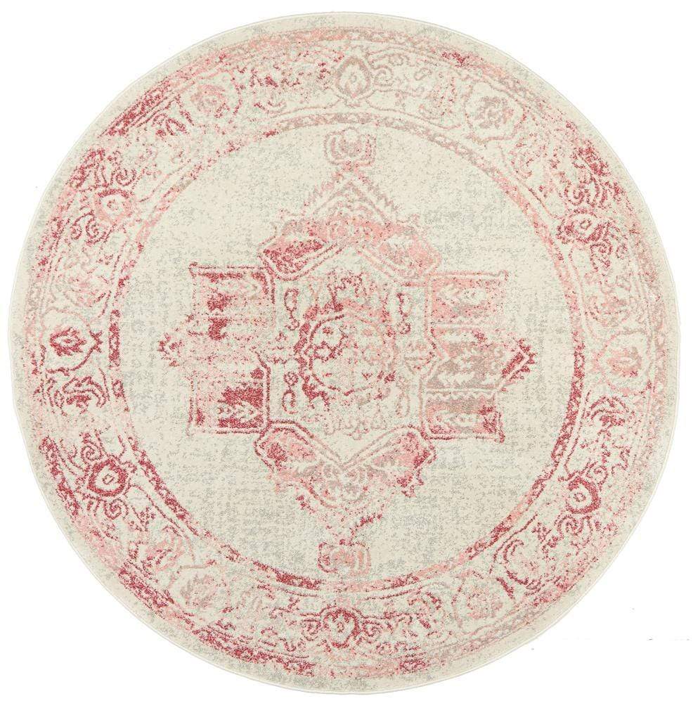 Avenue in Rose : Round Rug