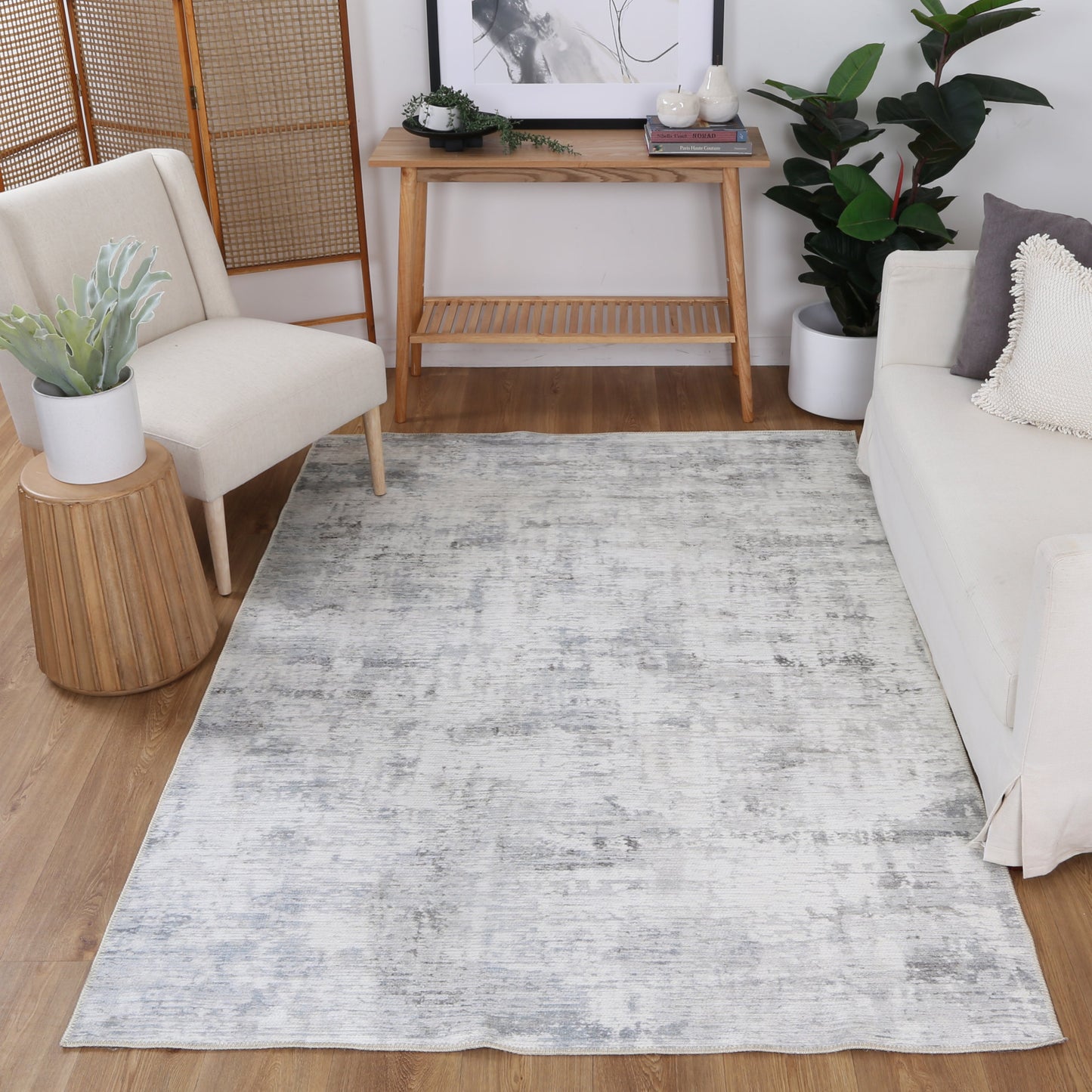 Abstract Evalina In Grey Rug