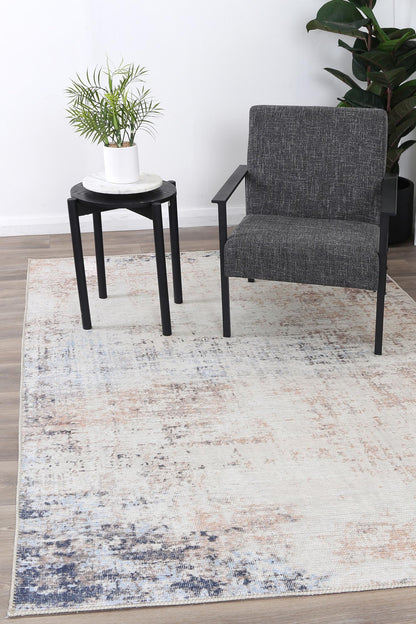 Euphrates Hafriyat In White & Blue Rug