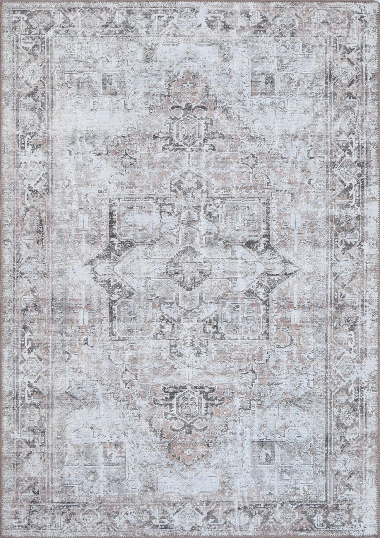 Euphrates Nuzi In Grey & White Rug