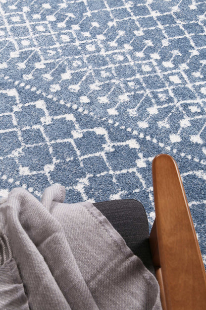 Fjord Repeats In Blue & White Rug