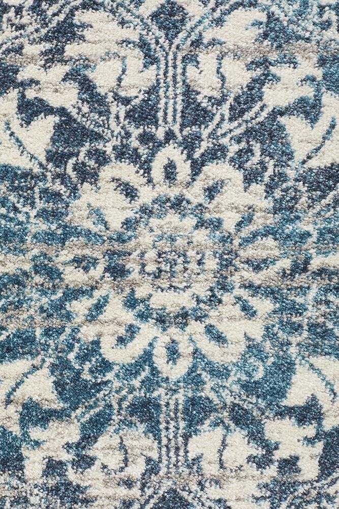 Babylon Traditional in Blue : Round Rug