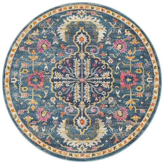 Babylon Dream in Navy : Round Rug