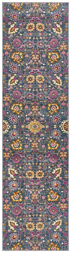 Babylon Floral in Blue : Runner Rug