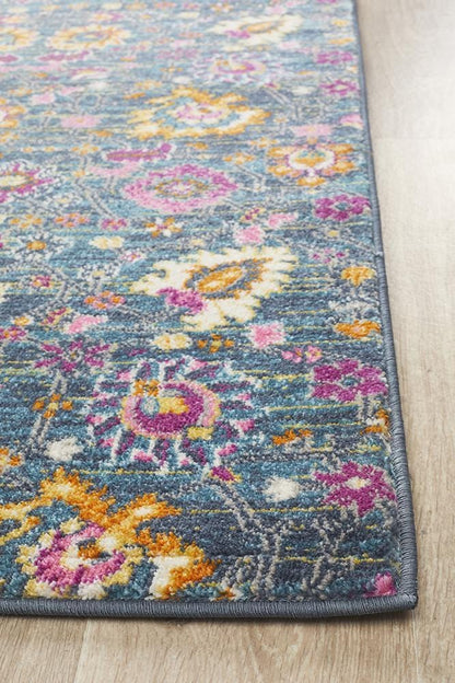 Babylon Floral in Blue : Runner Rug