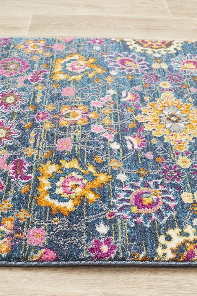 Babylon Floral in Blue : Runner Rug