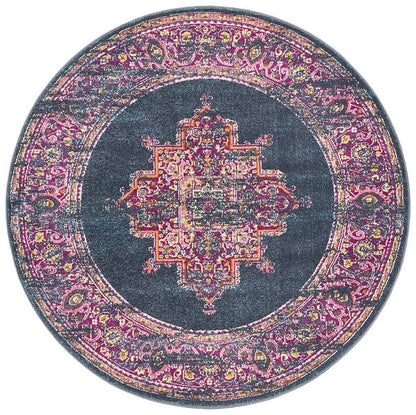 Babylon in Navy and Fuchsia : Round Rug