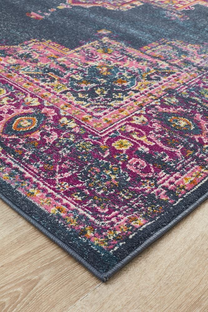 Babylon in Navy and Fuchsia Rug