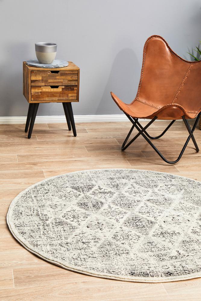 Century In Light Grey : Round Rug