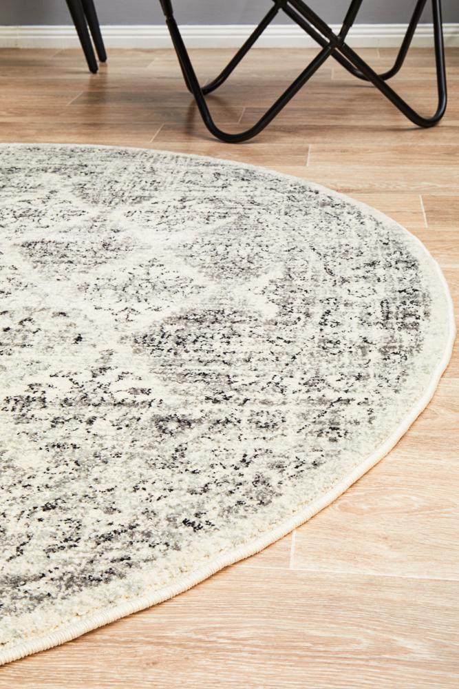 Century In Light Grey : Round Rug