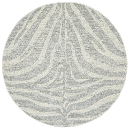 Chrome Savannah In Silver : Round Rug