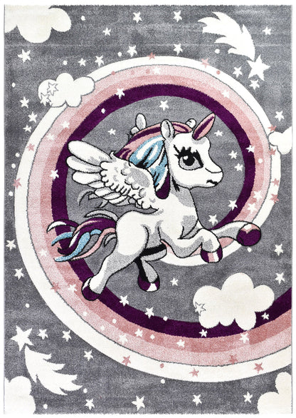 Cotton Candy D345A Unicorn In Multicolour Rug