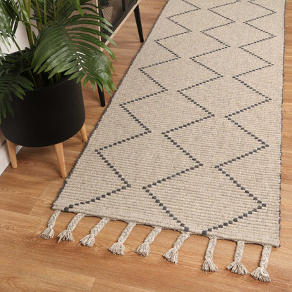 Goa Zig-Zag Wool Blend In Brown Rug