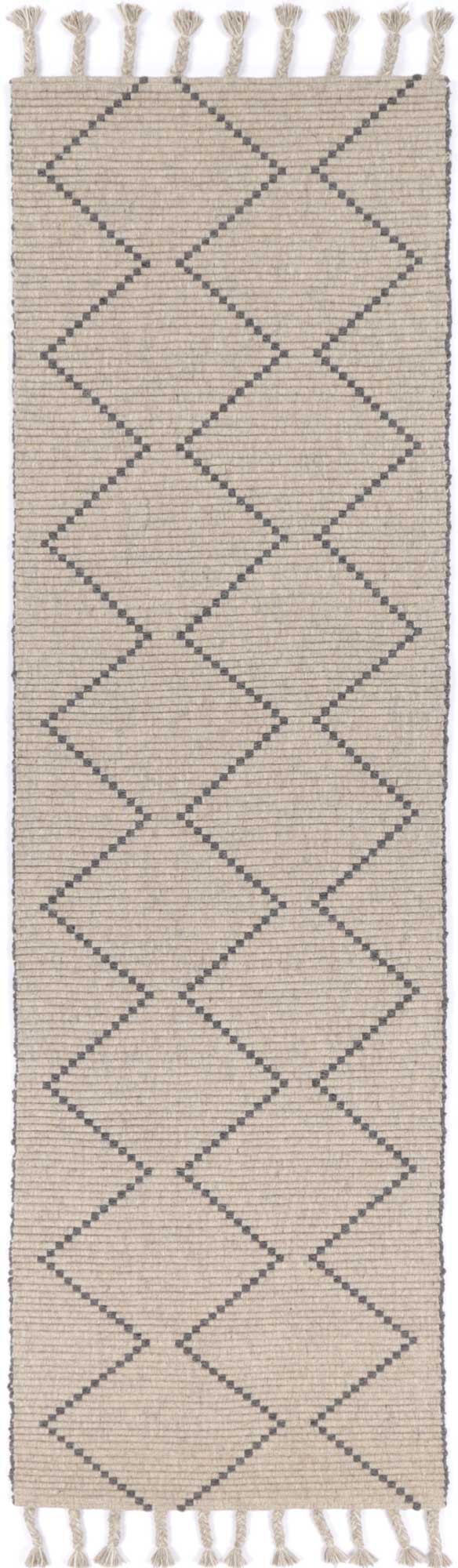 Goa Zig-Zag Wool Blend In Brown Rug