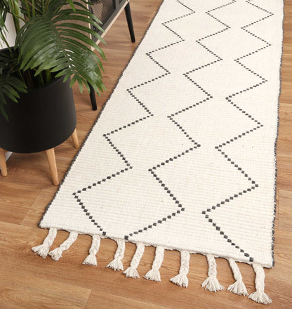 Goa Zig-Zag Wool Blend In Cream Rug