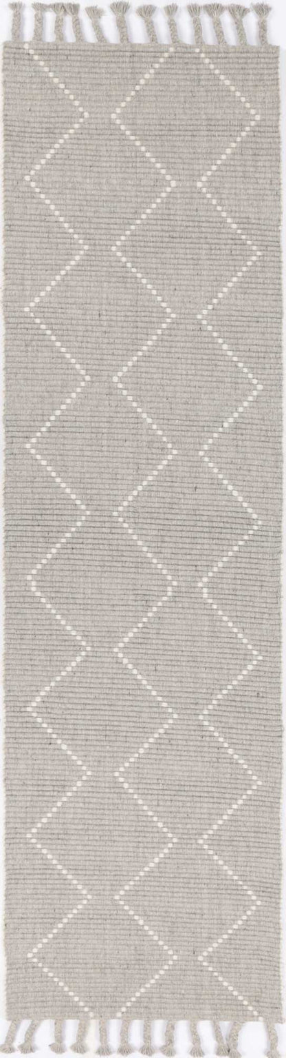 Goa Zig-Zag Wool Blend In Grey Rug