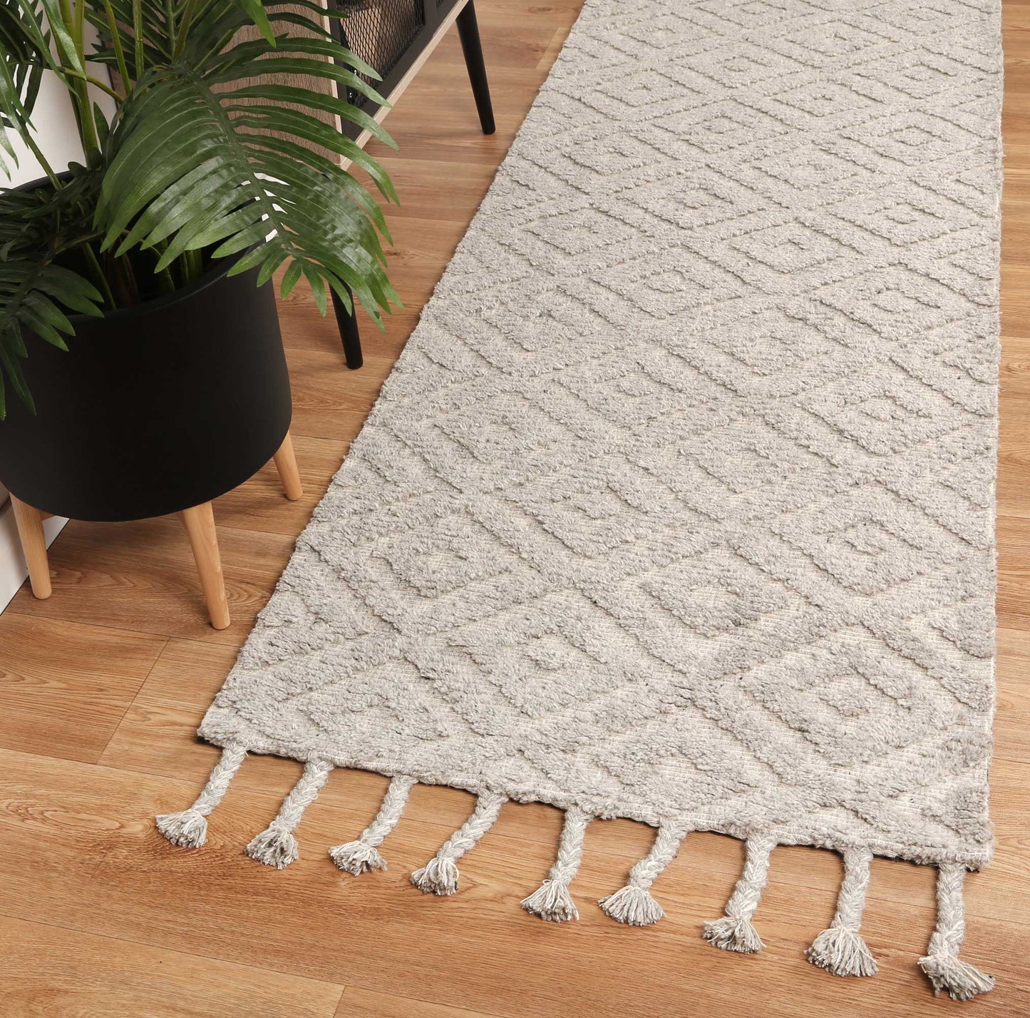 Goa Diamond Wool Blend In Grey Rug