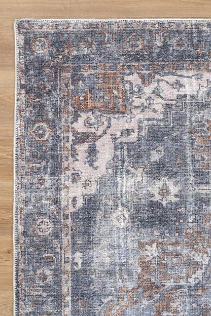 Distressed Vintage Cezanne In Rabbit Grey : Runner Rug