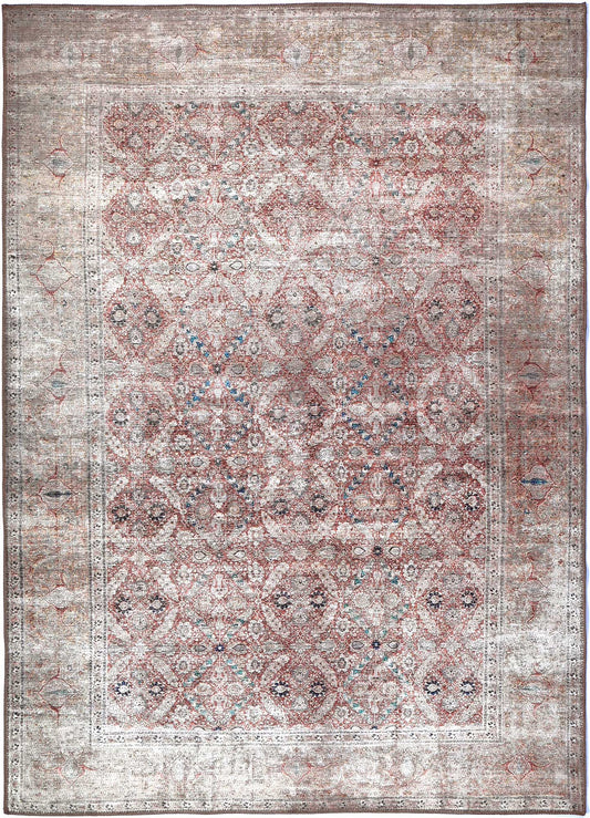Distressed Vintage Levent In Pink Rug