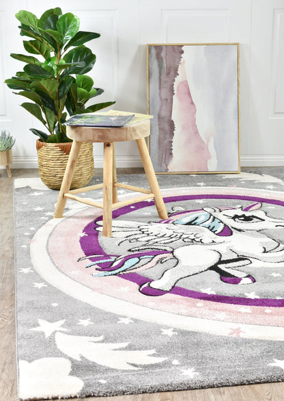 Cotton Candy D345A Unicorn In Multicolour Rug