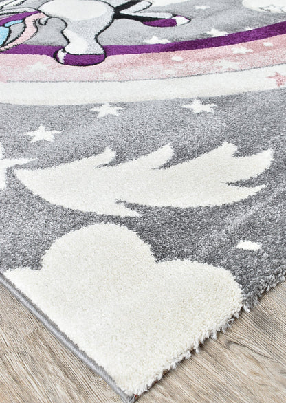 Cotton Candy D345A Unicorn In Multicolour Rug