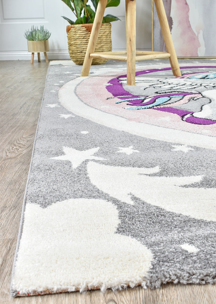 Cotton Candy D345A Unicorn In Multicolour Rug