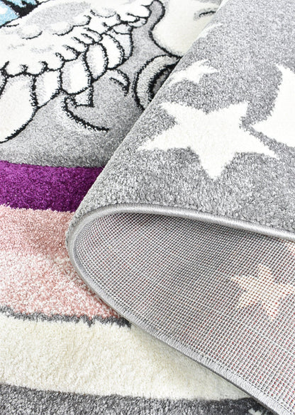 Cotton Candy D345A Unicorn In Multicolour Rug