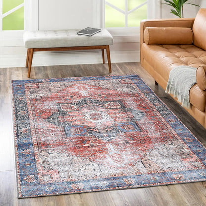 Distressed Vintage Cezanne In Multicolour Rug