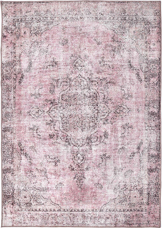 Spills and accidents are no match for the Germain Rose Rug. This machine washable area rug is stain and water resistant, making it easy to clean and maintain.