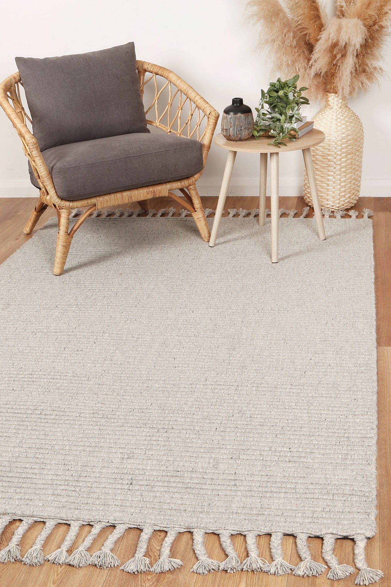 Goa Textured Wool Blend In Grey Rug